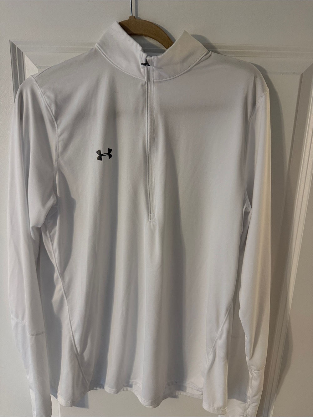 Under Armour White women’s Long-Sleeve Quarter Zip Performance Pullover